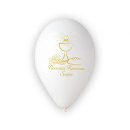 Balon gumowy pierwsza komunia kielich biała 330mm 13cal Godan (GS120/PKK/25)