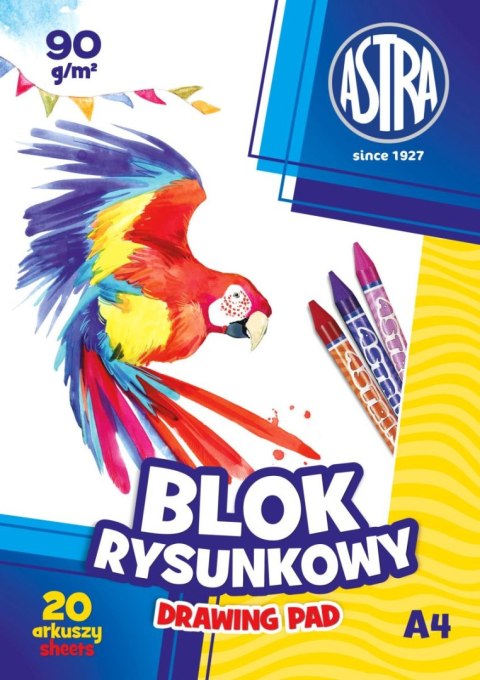 Blok rysunkowy A4 biały 90g 20k Astra (106119001)