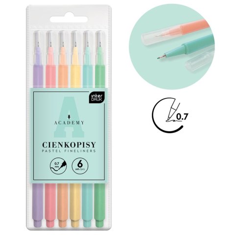 Cienkopis ACADEMY wkład mix 0,7mm 6kol. (5902277350053)