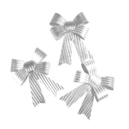 Kokarda błyszcząca srebrna 3szt., 12cm Arpex (BN5489SRE-0653)
