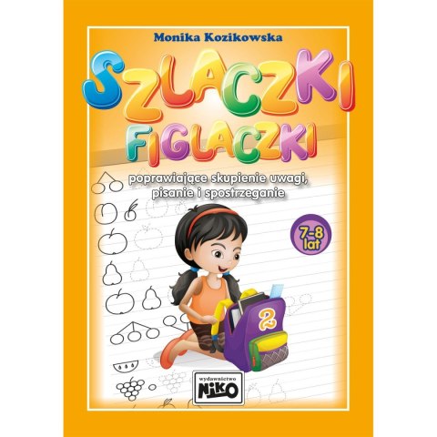 Książeczka edukacyjna Szlaczki figlaczki poprawiające skupienie uwagi, pisanie i spostrzeganie (7-8lat Niko Książeczka edukacyjna Szlaczki figlaczki poprawiające skupienie uwagi, pisanie i spostrzeganie (7-8lat Niko
