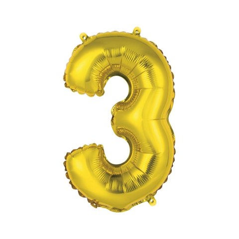 Balon foliowy cyfra 3 złoty 35 cm Godan (FG-C35Z3) Balon foliowy cyfra 3 złoty 35 cm Godan (FG-C35Z3)