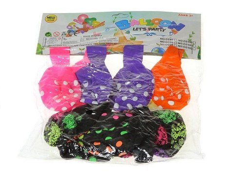 Balon gumowy w kropki i gwiazdki 10szt. mix Adar (570788) Balon gumowy w kropki i gwiazdki 10szt. mix Adar (570788)