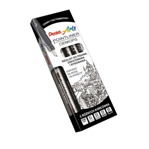 Cienkopis POINTLINER czarne mixmm 1kol. Pentel (XBLW355C)