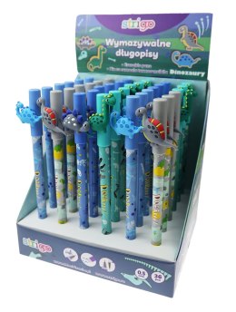 Długopis wymazywalny dinozaury 5902315577640 wkład niebieski 0,5mm Strigo (SSC201)