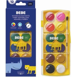 Farby akwarelowe BB KIDS 12 kolor. Bebe