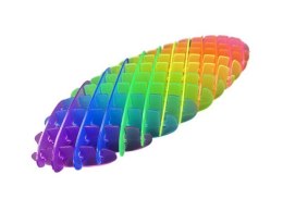 Gadżet Fidget Tęczowa Przezroczysta Antystresowa Kolorowa Elastyczna 12cm Lean (13677)