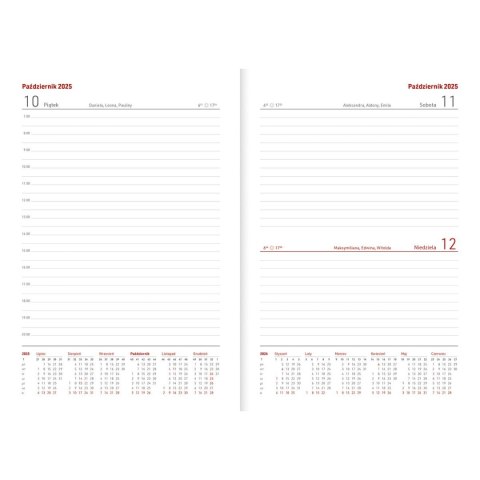 Kalendarz nauczyciela książkowy (terminarz) GRANATOWY NEBRASKA Z GUMKĄ A5 Wydawnictwo Wokół Nas (A5DN074B)