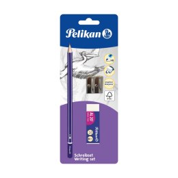 Ołówek zestaw + temperówka + gumka do ścierania HB Pelikan (100401652)