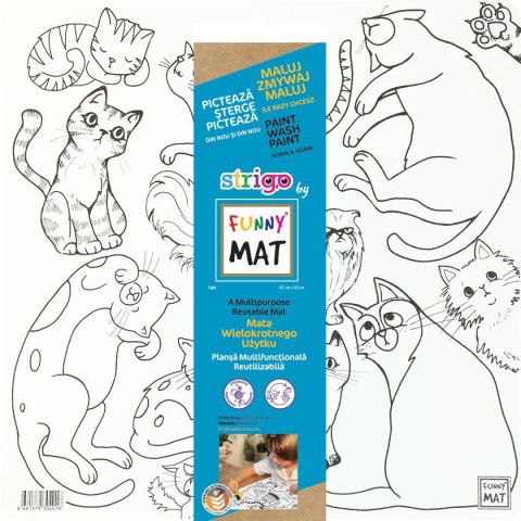 Podkład na biurko FUNNY MAT white KOTY sfu401 biały polipropylen PP [mm:] 400x400 Strigo (8681379304016)