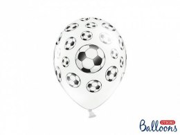 Balon gumowy 30cm, Piłki nożne biało-czarny 300mm Partydeco (SB14P-116-008-6)