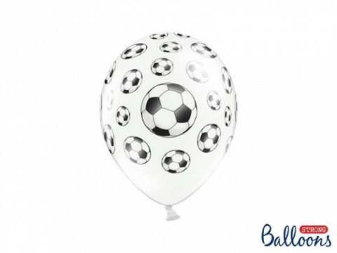 Balon gumowy 30cm, Piłki nożne biało-czarny 300mm Partydeco (SB14P-116-008-6)