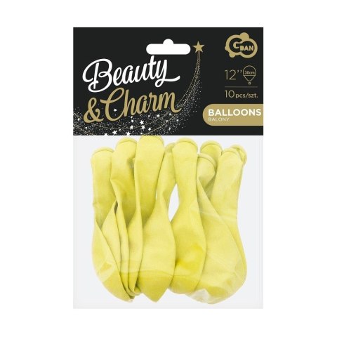 Balon gumowy Beauty&Charm makaronowe waniliowe 10szt. kremowy 12cal Godan (CB-1KWA)