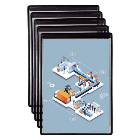 Magnetyczny panel prezentacyjny A4 Tarifold 5 szt. kolor czarny Magnetyczny panel prezentacyjny A4 Tarifold 5 szt. kolor czarny