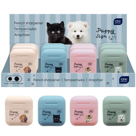 Temperówka PUPPY SIGN podwójna mix plastikowa Interdruk Temperówka PUPPY SIGN podwójna mix plastikowa Interdruk
