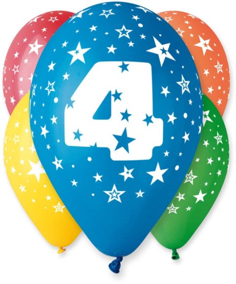 Balon gumowy Z NADRUKIEM 5 szt mix 300mm 12cal Godan (GS110/4) Balon gumowy Z NADRUKIEM 5 szt mix 300mm 12cal Godan (GS110/4)