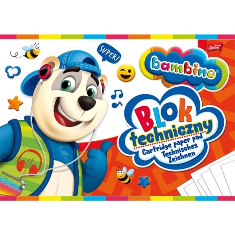 Blok techniczny Bambino A4 190g 10k [mm:] 210x297 Unipap