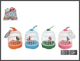 Figurka Ptaszek gwiżdżący w klatce 15cm 4-rodzaje Hipo (621410)