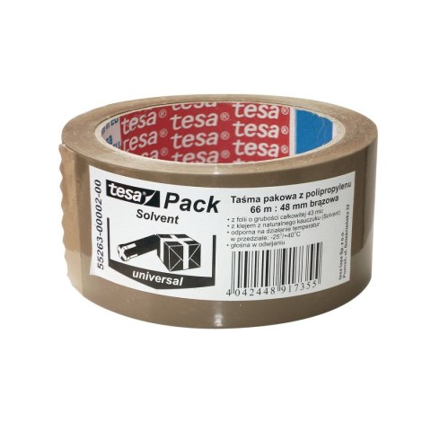 Taśma pakowa Solvent 48x66 [mm x m] brązowa Tesa (55263-00002-00)