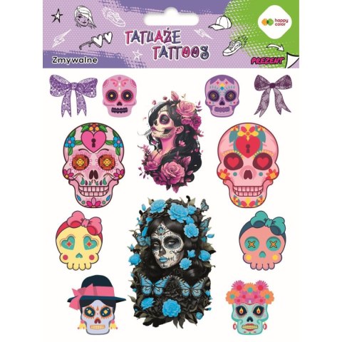 Tatuaż zmywalny PINK SKULLS Happy Color (HA 4261 1520-UH01) Tatuaż zmywalny PINK SKULLS Happy Color (HA 4261 1520-UH01)