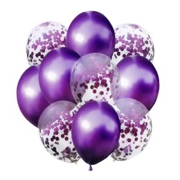 Balon gumowy zestaw balonów 10 elementów fiolet fioletowy Antella