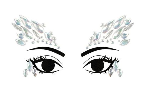 Kryształki Dekoracja na twarz Kryształki, świecące w ciemności, 14x8.5cm czarny Partydeco (NDT3)