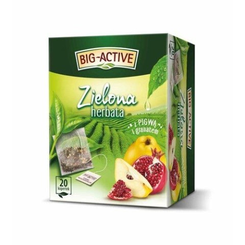 Herbata zielona pigwa z granatem 20 saszetek Big Active Herbata zielona pigwa z granatem 20 saszetek Big Active