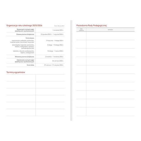 Kalendarz nauczyciela książkowy (terminarz) PCV ROWER bezbarwny A5 Wydawnictwo Wokół Nas (A5TN078B)