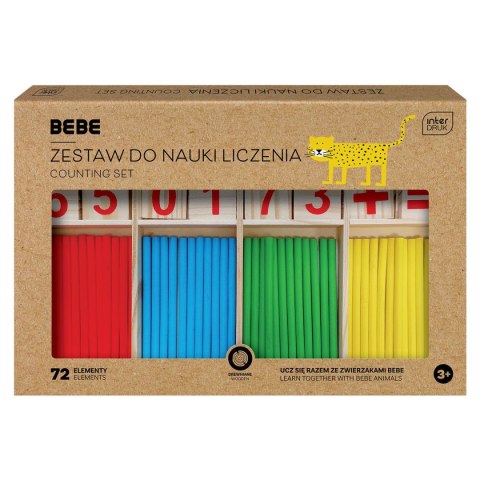 Patyczki do liczenia BB KIDS 4 kol patyczków + cyferki 5902277331205 Bebe