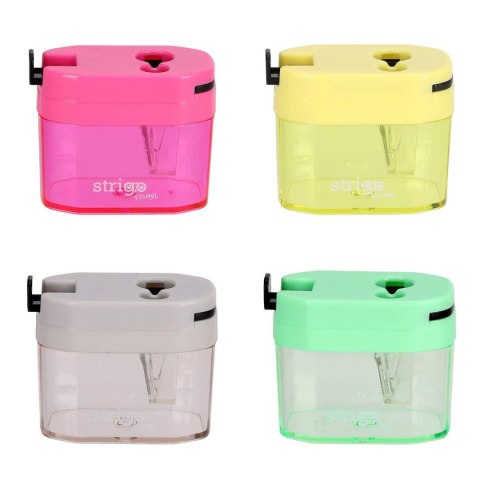 Temperówka z pojemnikiem na 2 grubości oł.i kredek mix metal Strigo (SSC407)