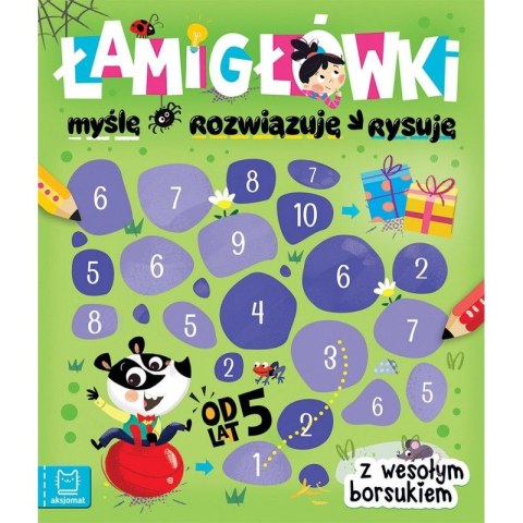 Książeczka edukacyjna Łamigłówki z wesołym borsukiem Aksjomat Książeczka edukacyjna Łamigłówki z wesołym borsukiem Aksjomat