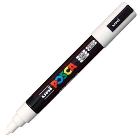Marker specjalistyczny POSCA Biały wkład biały 5mm okrągła końcówka Uni (PC-5m)
