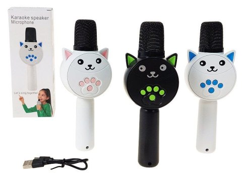 Mikrofon zabawkowy kotek, 20x8x5cm,z głośnikiem Bluetooth, kabel USB Adar (617544)