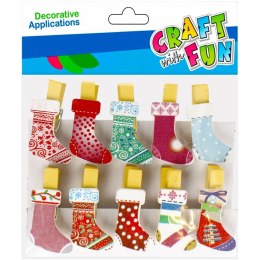 Ozdoba świąteczna BN KLAMERKI SKARPETY Craft with Fun (501909)