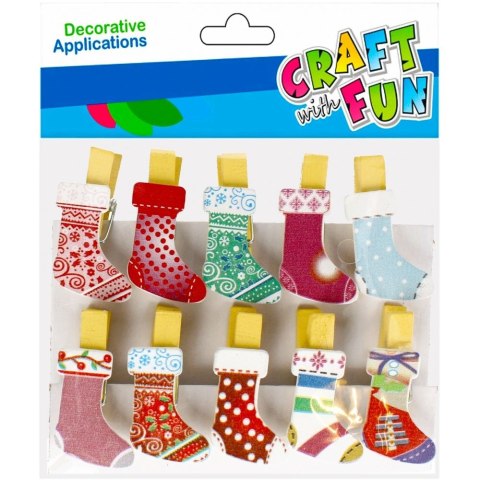 Ozdoba świąteczna BN KLAMERKI SKARPETY Craft with Fun (501909) Ozdoba świąteczna BN KLAMERKI SKARPETY Craft with Fun (501909)