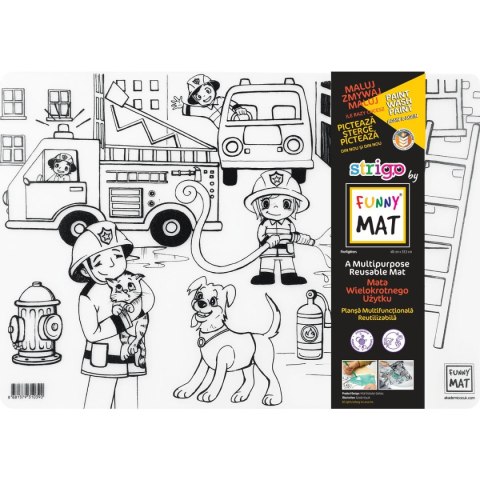 Podkład na biurko FUNNY MAT WHITE STRAŻAK SFU1039 polipropylen PP [mm:] 335x480 Strigo (8681379310390)