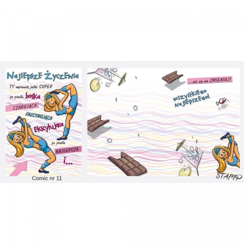 Kartka składana Comic Urodzinowy dla dziewczyny B6 Ev-corp (STKC-011) Kartka składana Comic Urodzinowy dla dziewczyny B6 Ev-corp (STKC-011)
