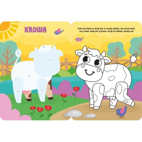 Książka dla dzieci Koloruję i naklejam. Zwierzątka na wsi. Duże naklejki od 3 lat Aksjomat Książka dla dzieci Koloruję i naklejam. Zwierzątka na wsi. Duże naklejki od 3 lat Aksjomat