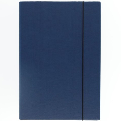 Teczka z szerokim grzbietem na gumkę skrzydłowa A4 granatowy Delfin (5907623219565)