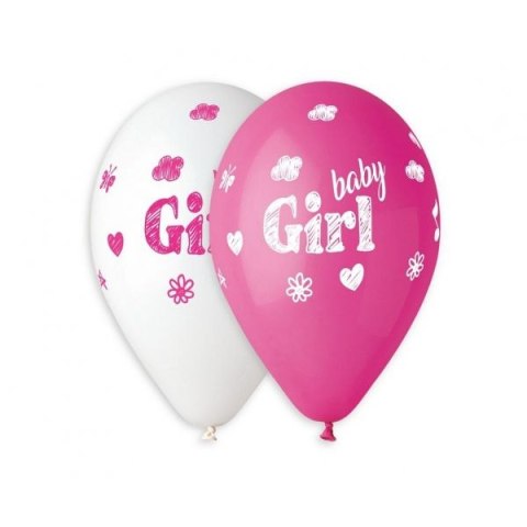 Balon gumowy Baby girl 5 szt. mix 13cal Godan (GS120/934)