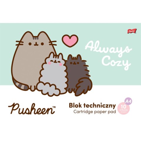 Blok techniczny Pusheen A4 biały 10k St.Majewski Blok techniczny Pusheen A4 biały 10k St.Majewski