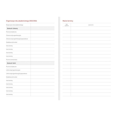 Kalendarz nauczyciela książkowy (terminarz) EKO bezbarwny A5 Wydawnictwo Wokół Nas (A5TA072B)