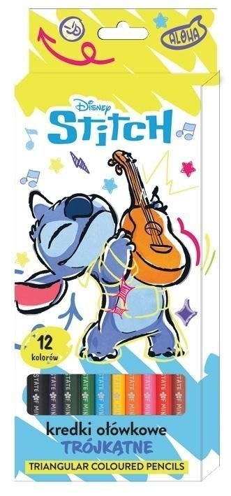 Kredki ołówkowe Stitch trójkątne jumbo 12 kol. Beniamin Kredki ołówkowe Stitch trójkątne jumbo 12 kol. Beniamin