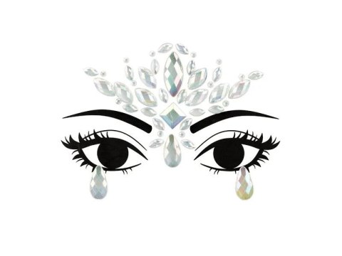 Kryształki Dekoracja na twarz Kryształki, świecące w ciemności czarny Partydeco (NDT5)