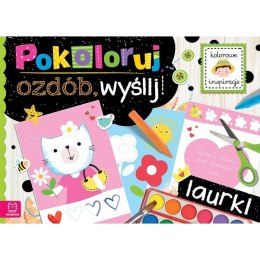 Książeczka edukacyjna Pokoloruj, ozdób, wyślij. Laurki Aksjomat (2909)