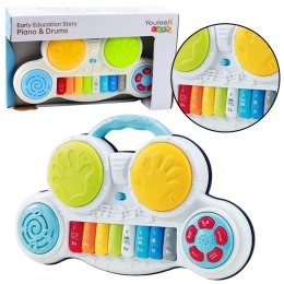 Pianino Interaktywne Edukacyjne Z Bębenkami Kolorowe Odgłosy Zwierząt Lean (22636)