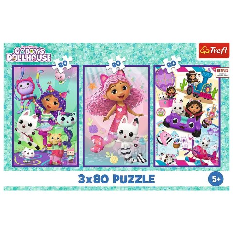 Puzzle Gabby Owady na łące 3x80 el. Trefl (34882)
