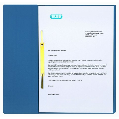 Skoroszyt A4 niebieski karton 250g Elba (100551876)