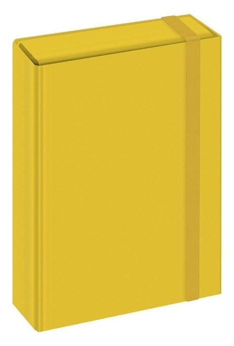 Teczka z szerokim grzbietem na gumkę BOX żółta A4 żółty Interdruk