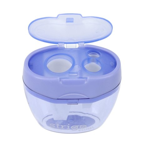 Temperówka z pojemnikiem na 3 grubości oł.i kredek mix plastikowa Strigo (SSC386)